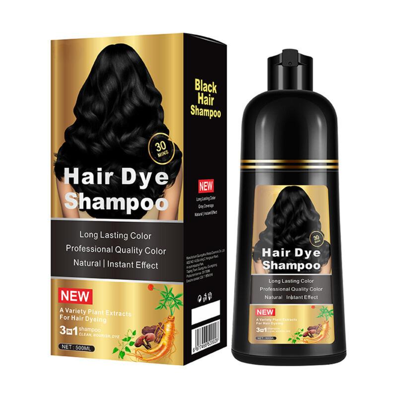 Hair Dye Shampoo 3 in 1 Instant Hair Color + 100% Grey Coverage - Herbal Ingredients, Gentle and Nourishing Formula, Long-lasting Shine, Easy to Use, Perfect for All Hair Types Haircare