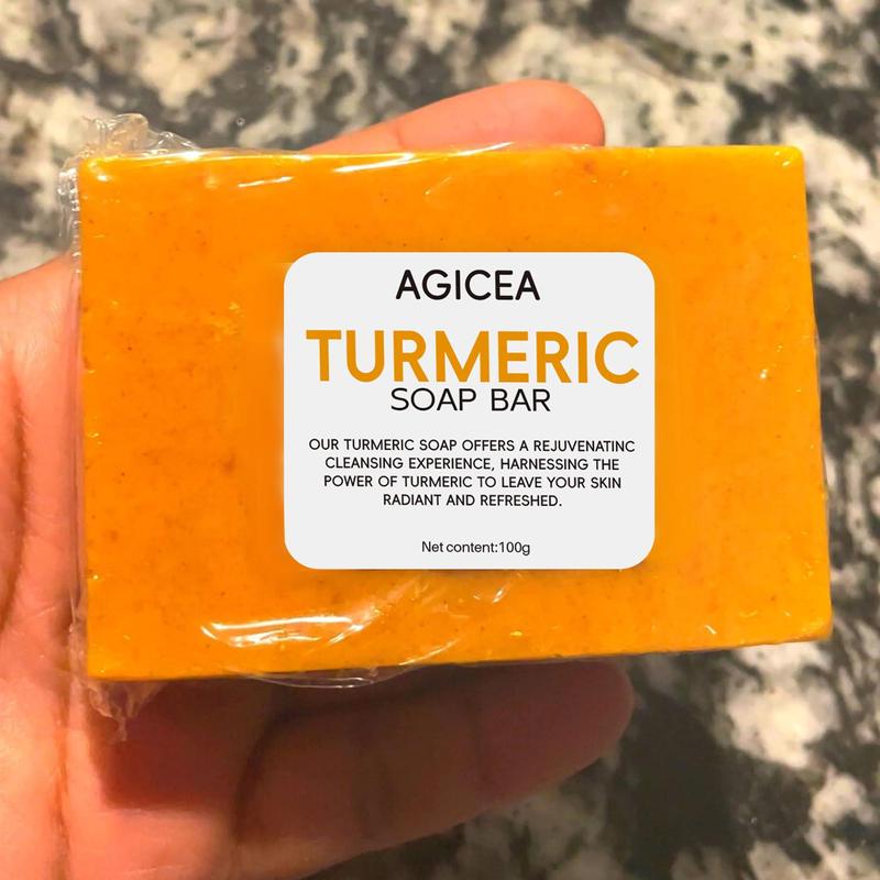 AGICEA Turmeric & Kojic Acid Brightening Soap, Soap Body Care Body Wash Lemon Flawless Organic