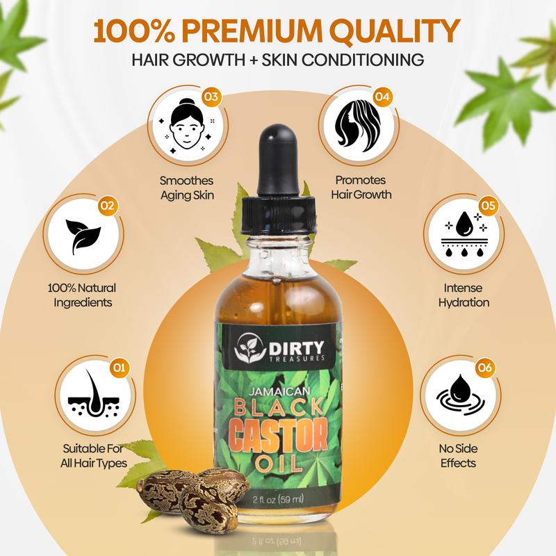 Dirty Treasures Jamaican Black Castor Oil for Hair and Skincare