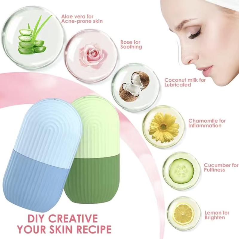 Summer Ice Roller for Face & Panda Eye Puffiness, Comfort Ice Face Roller Mold Face Massagers, Reusable & Leakproof Ice Facial Roller Mold Cube, Night Routine Facial Care Tools for Women, Skincare Products, Fall Gift, Christmas Gift