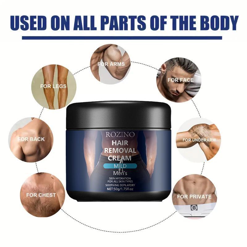 50g Men's Hair Removal Cream, Creamy Texture, Delicate and Gentle without Irritating The Skin, Easy Hair Removal Tool, Soothing Pores, Smooth Skin, Suitable for All Skin Types