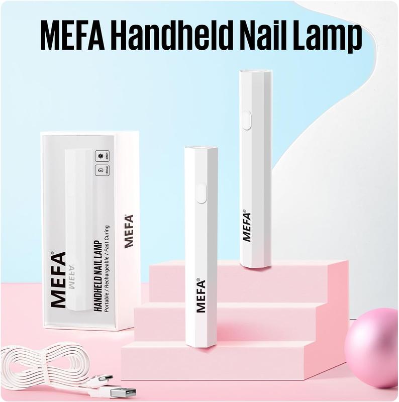 MEFA Handheld UV Light for Gel Nails, UV Nail Lamp Portable Cordless Rechargeable USB Nail Light for Gel Nail Polish Fast Curing Manicure Nail Care