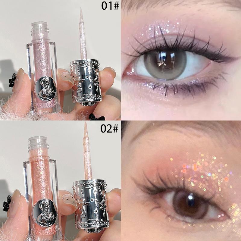 Glitter Liquid Eyeshadow, 2 Counts set Long Lasting Shimmering Eye Shadow Stick, Sparkling Colorful Eye Makeup Products for All Styles and Occasions