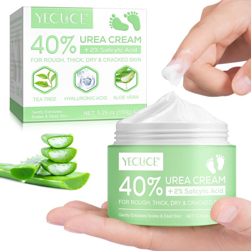 YECUCE Urea Cream 40% with 2% Salicylic Acid, Urea Cream for Feet, Foot Repair Lotion,  Aloe Jojoba，Deeply Moisturize, Exfoliate to moisturize rough & dry & chapped areas and make the skin softer 150g