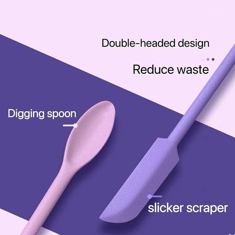 Portable Double Ended Mini Makeup Spatula, 1 Count Tiny Spoon Jar Spatula for Lotion Cream Gel Serum Bottle, Mud Mask Scoop, Get the Last Drop of Your Makeup, Makeup Tool for Women