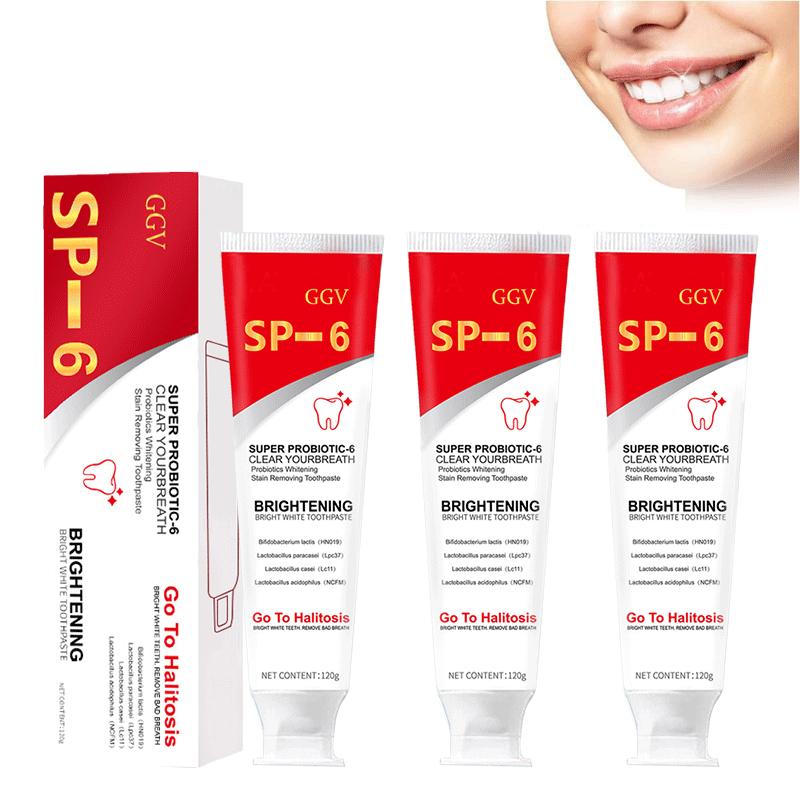 3PCS SP-6 Toothpaste, Probiotic Whitening Toothpaste,Oral Health Management,Helps Remove Surface Stains, Whitens Teeth,Strengthens Tooth, Fresh Breath,Affordable Family Pack