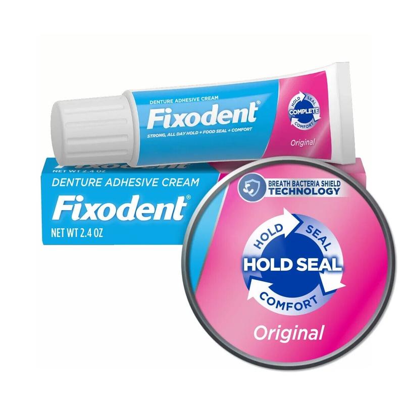 Fixodent Original, Complete Secure Denture Adhesive Cream, All Day Strong And Long Hold, 0.75 ounce (Pack Of 1) Oral