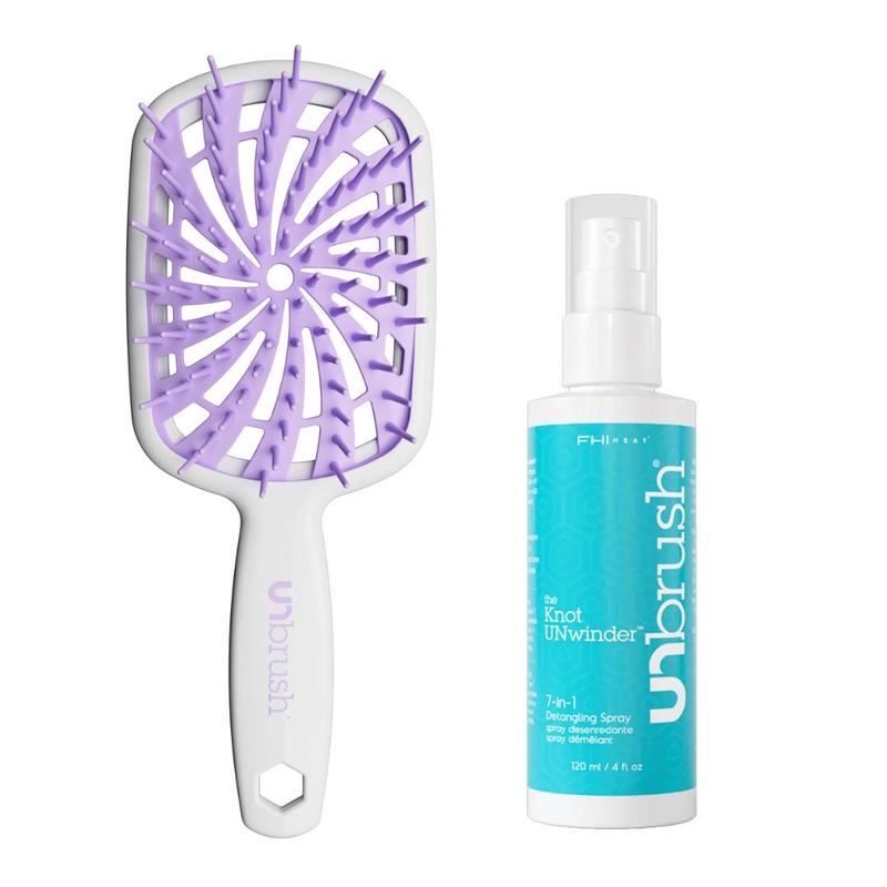 FHI Heat UNbrush Plus Detangling Duo with 7 in 1 spray