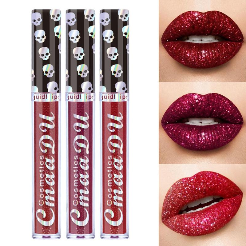 Hydrating Glitter Cosmetic Lip Gloss, Long Lasting Lip Glaze Stick, Tinted Moisturizing Lip Gloss, Glossy Lipstick for Music Festival Makeup, Lip Care Moisturizer for Girls & Women, Makeup Products, Christmas Gift