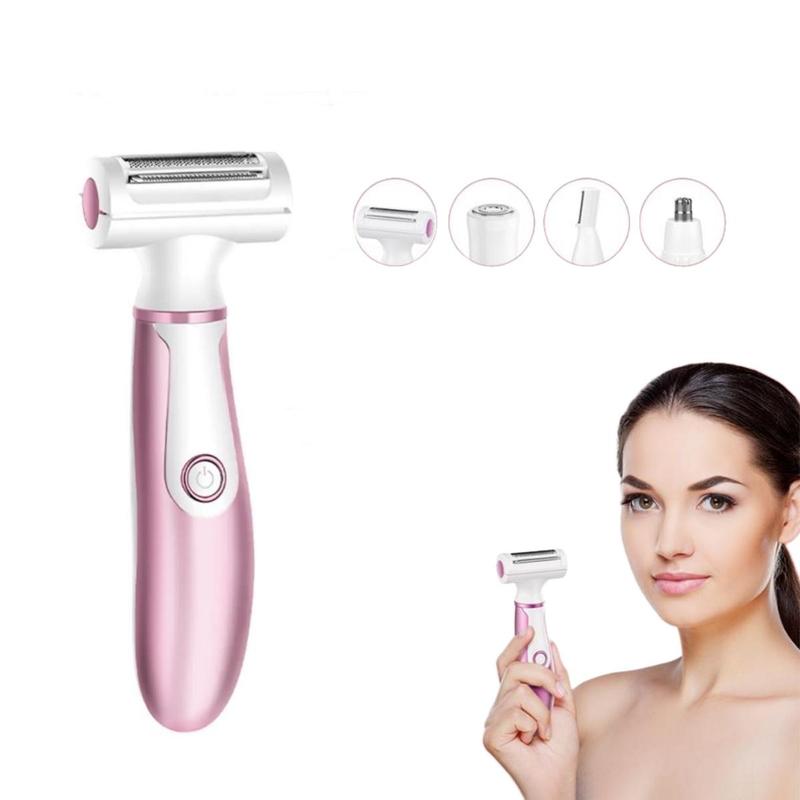 4 in 1 Electric Shaver, 1 Set Multifunctional Women's Hair Removal Instrument, Portable Electric Body and Face Shaver