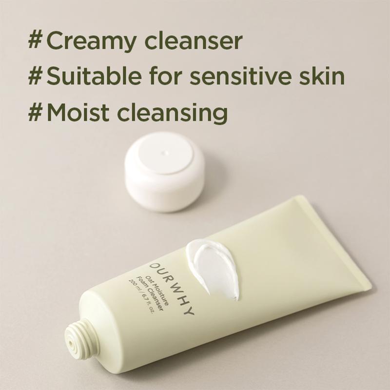 OURWHY - Oat Moisture Foam Cleanser 200ml | MOISTURIZING FOAM CLEANSER WITH SQUALANE & OAT EXTRACT