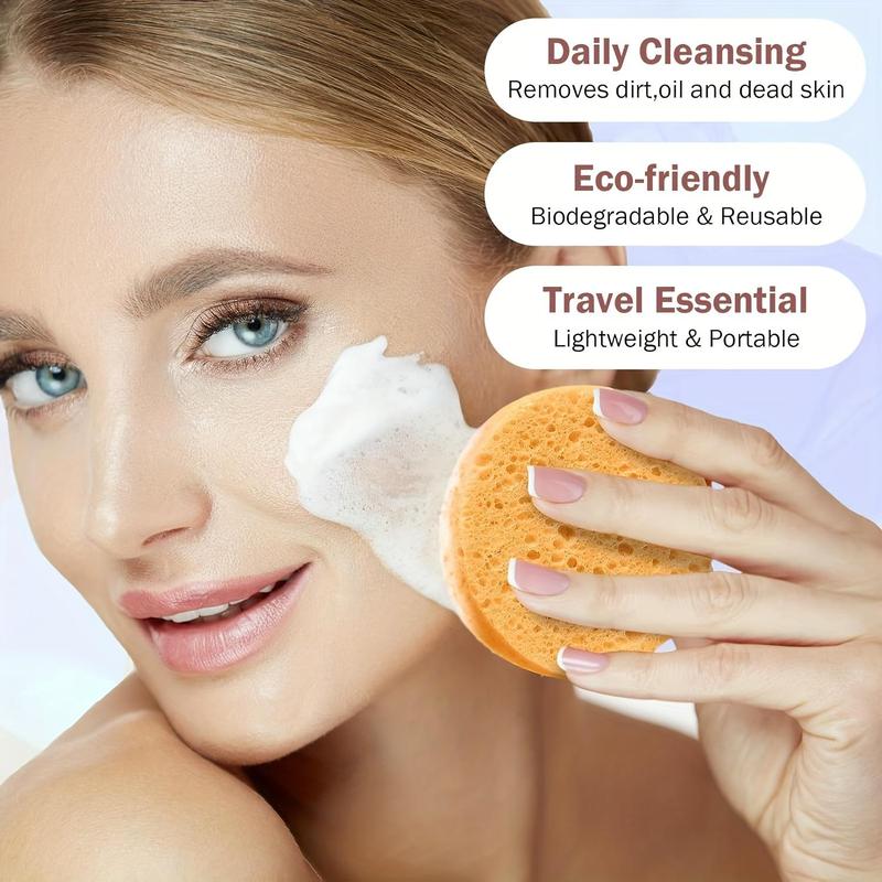 Compressed Facial Cleansing Sponges (10pcs set), Portable Travel Facial Cleansing Pad, Multi-use Sponge for Professional Makeup Removal, Exfoliator, Skin Massage