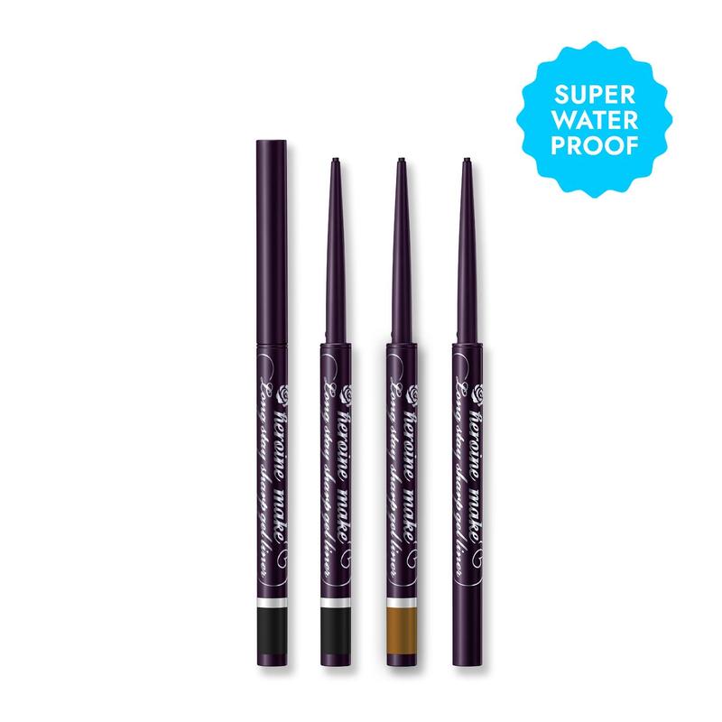 [Heroine Make Official Store] KissMe Heroine Make Long Stay Sharp Gel Liner, Super Waterproof, Gel Pencil Eyeliner, Beauty Serum contained, Long-Lasting Makeup black eye