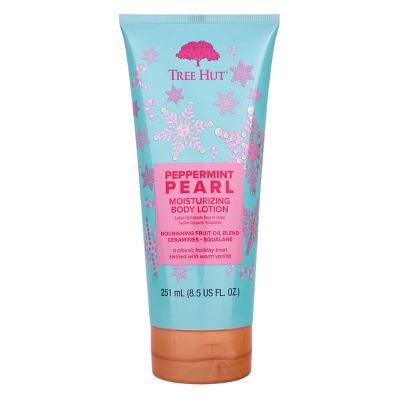 Tree Hut Peppermint Pearl Moisturizing Body Lotion - 8.5oz Body Care Moisture Scent Daily Moisturizer Peach Nourishing Fragrance Smooth Vanilla