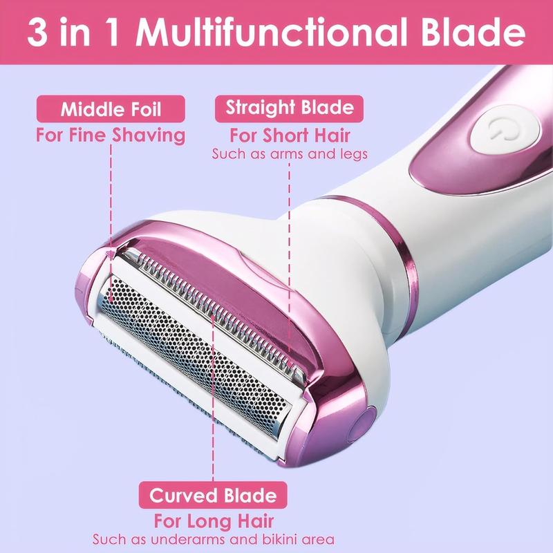 4 in 1 Electric Shaver, 1 Set Portable Hair Removal Machine Kit, Handy Lightweight Cordless Hair  for Women, Girls - Razor with Detachable Head cordless hair trimmer