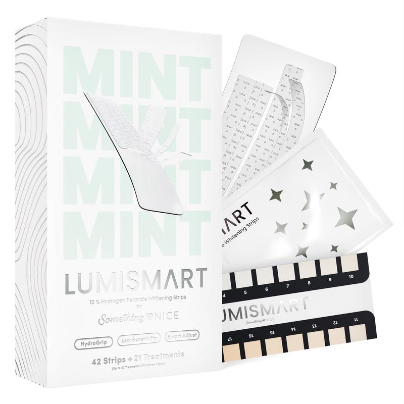 Lumismart Whitening Strips by Something Nice with 10% Hydrogen Peroxide, Smart Adjust, and Hydrogrip Technology