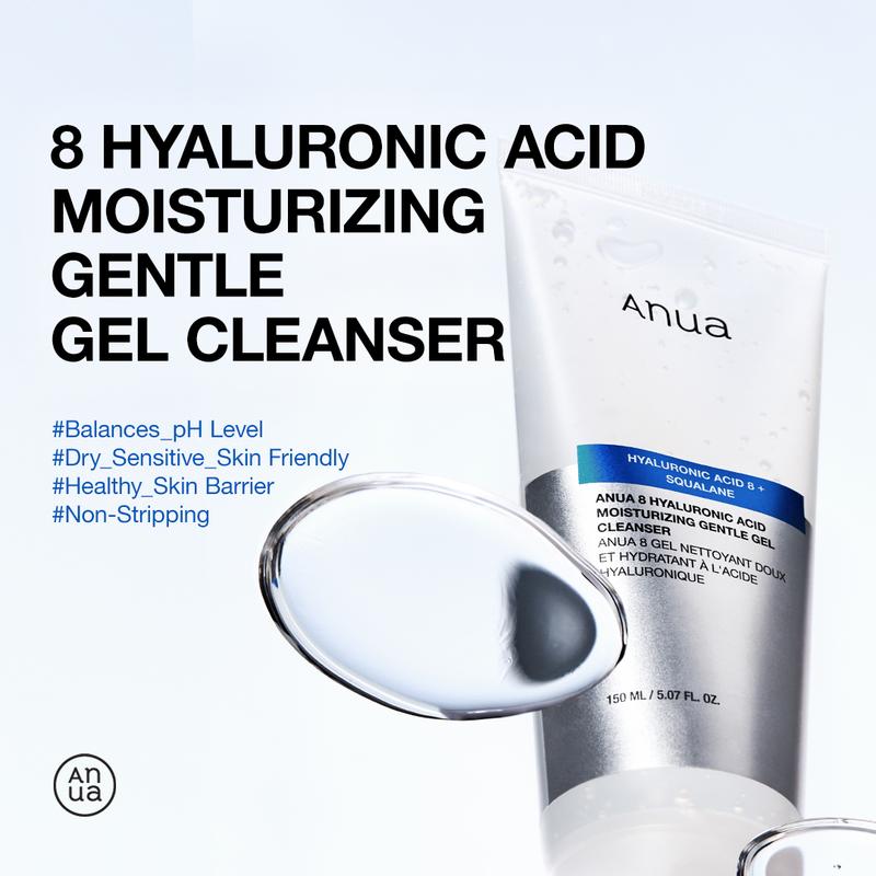 [Anua Official Shop] Moisturizing Gentle Gel Cleanser, Facial Cleanser, pH Balance, Daily Hydrating, Face Wash, Korean Skincare (150ml 5.07fl oz.)