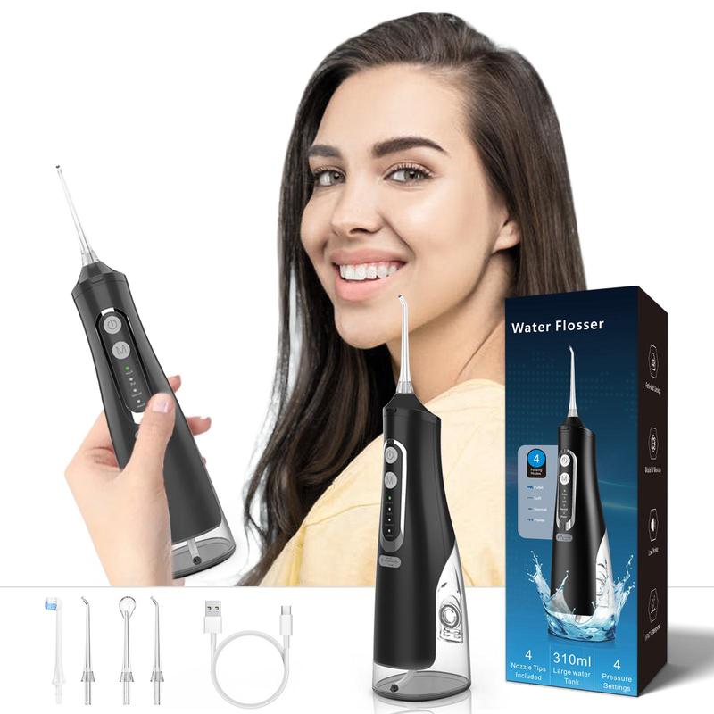 Travel Essential Water Flosser, Cordless Water Flosser, Waterproof Portable Flosser with 4 Modes 4 Tips, Dental Care, Waterproof Oral Cleaner, Rechargeable Powerful Dental Oral Cleaner, Limited Time Offer Perfect Winter Gift, Christmas, Fall