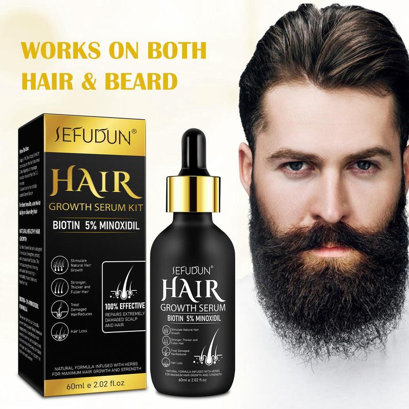 Sefudun 5% Minoxidil Hair Serum for Men and Women(60ml), Essential Products for Hair Care, Back To School, Deals for You Days