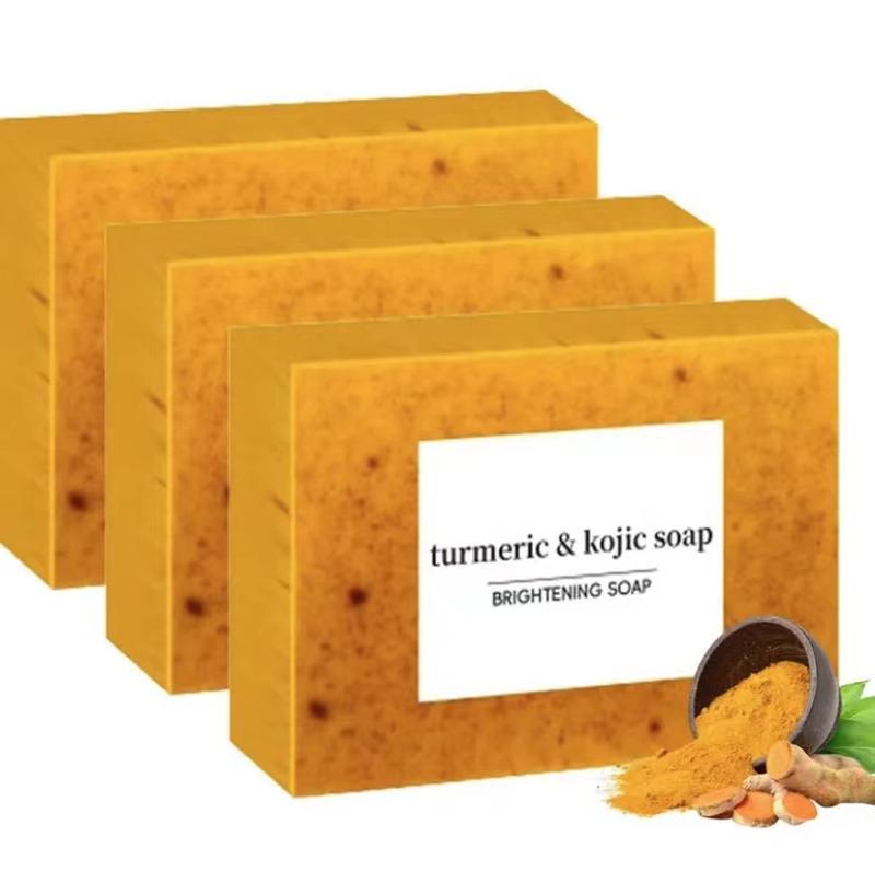 3PCS Lemon Turmeric KojicAcid SoapLemon Kojic Acid Soap BarTurmeric Soap BarKojic Acid SoapDark Spot Remover for Face