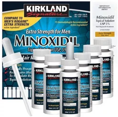 Kirkland Minoxidil 5% Hair Beard Growth Solution Extra Strength