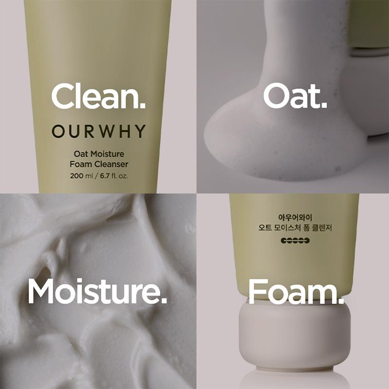 OURWHY - Oat Moisture Foam Cleanser 200ml | MOISTURIZING FOAM CLEANSER WITH SQUALANE & OAT EXTRACT