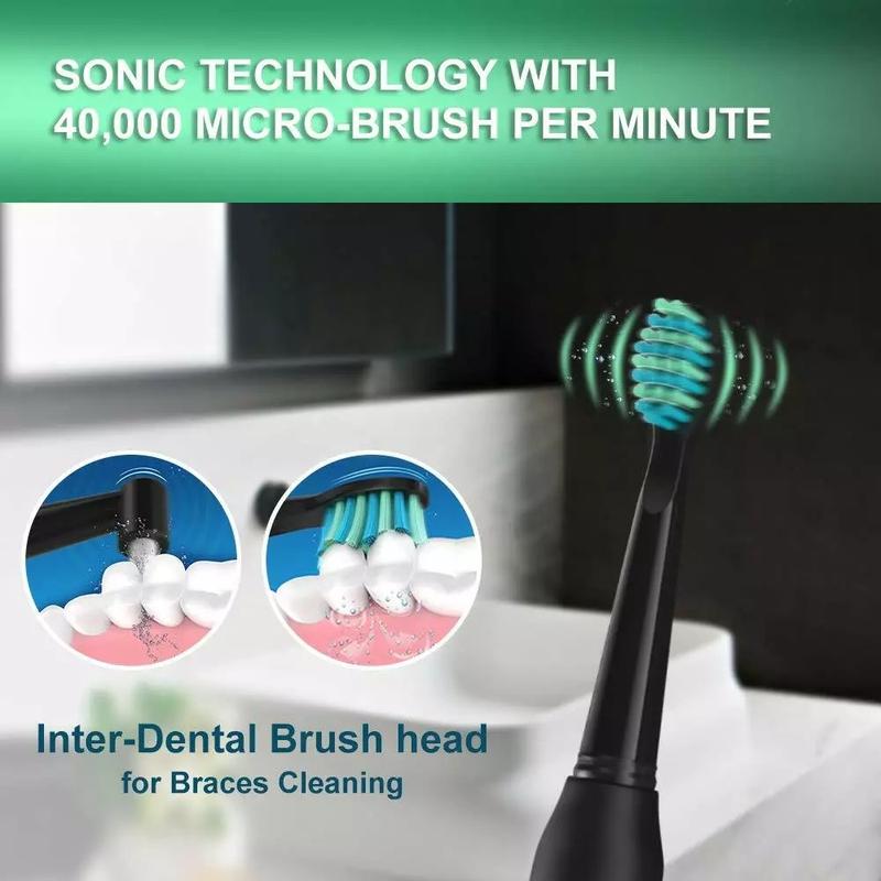 Electric Toothbrush for Adults and Kids, Rechargeable Whitening Toothbrush with Smart Timer, Sonic Electric Toothbrush Travel with 4-6 Brush Heads &1 Brush Head Cover, 40000 VPM Ultra Cleaning