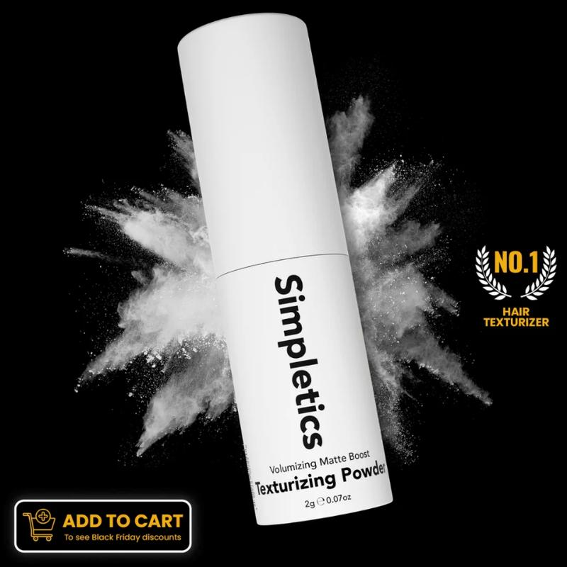 Simpletics Hair Texturizing Powder, All-Natural, 4 Ingredients - Lightweight, Non-Greasy Finish - Instant, Natural-Looking Volume - Gentle on Scalp & Hair - Free from Harsh Chemicals, Parabens, & Sulfates