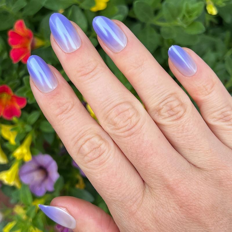 Purple Chrome Gradient - Press-On | Medium | Oval