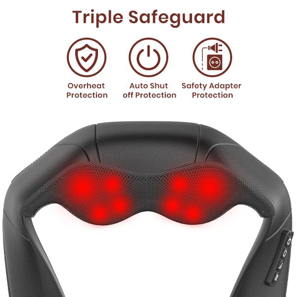 Cyber Monday Sale -  Back and Neck Massager with Heat, Electric Deep Tissue 3D Kneading Massage Pillow for Shoulder, Legs, Foot and Body, Relax Gifts for Women Men Comfort,Best Christmas Gifts