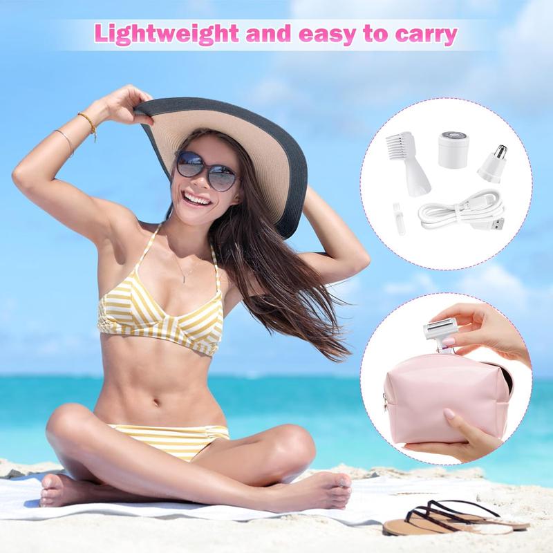 4 in 1 Electric Shaver, 1 Set Multifunctional Women's Hair Removal Instrument, Portable Electric Body and Face Shaver