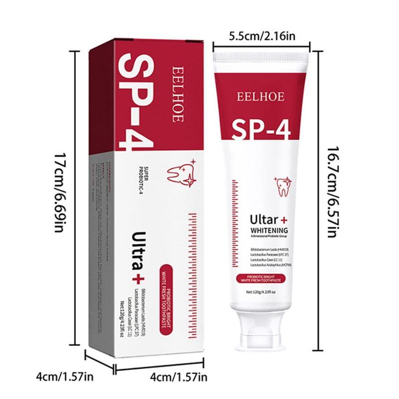 Sp-4 Toothpaste, Probiotic Toothpaste, Brightening and Stain Removing Toothpaste, Natural Teeth Agent, Fresh Breath, Natural Smile