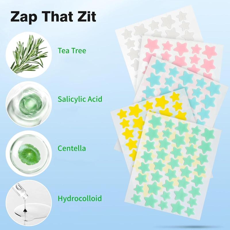 Colorful Star Shaped Pimple Patch, 480pcs Hydrocolloid Acne Covering Patches, Gentle Skin Care Products for Women & Men