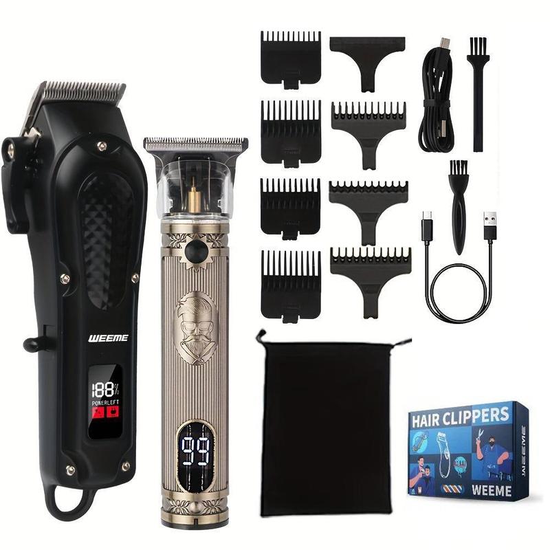 Professional Hair Clipper Kit, 1 Box LCD Smart Display Hair Trimmer & Accessories, Hair Trimmer for Men, Barber, Stylist, Barbershop, Salon