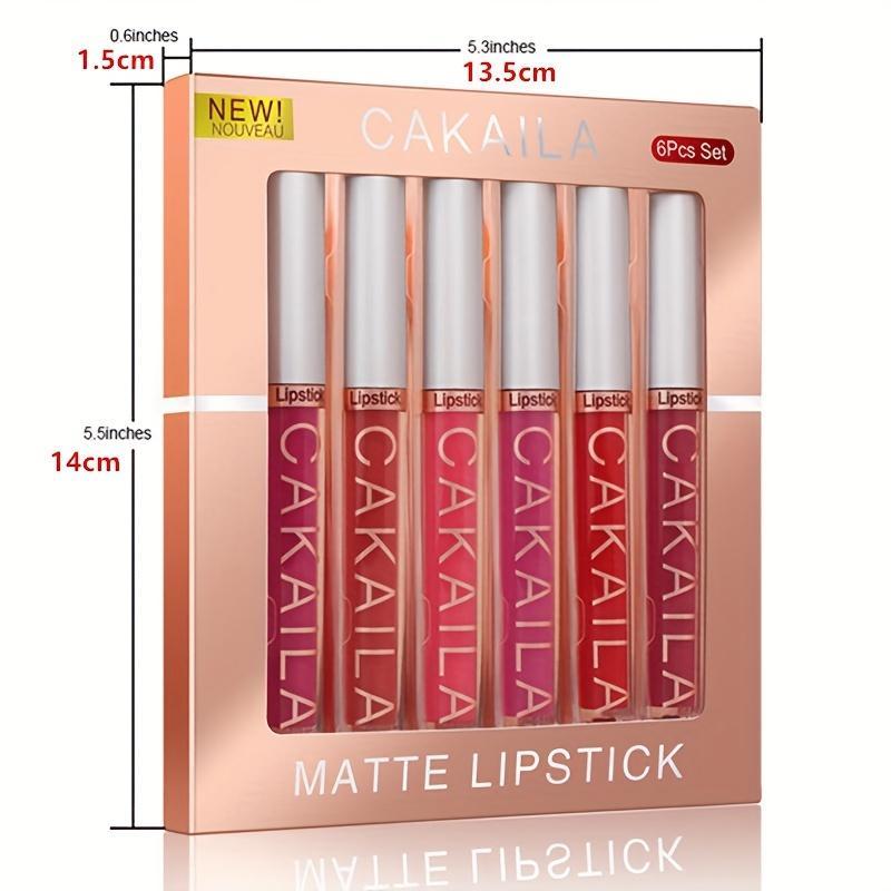 Long-lasting Matte Lipstick, 6 Counts set Water Proof Matte Lip Balm, Easy Coloring Lip Sticks, Suitable for All Occasions Lip Makeup, Girls and Women Makeup Accessories, Christmas Gift