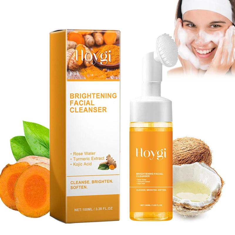 Brightening Turmeric Facial Skincare Cleanser, Comfort Deep Cleansing Hydrating Facial Cleanser, Suitable for Acne, Pimple, Blackhead, Oily Skin, Girl Shower Products, Facial Cleansing Care Products, Christmas, Christmas Gift