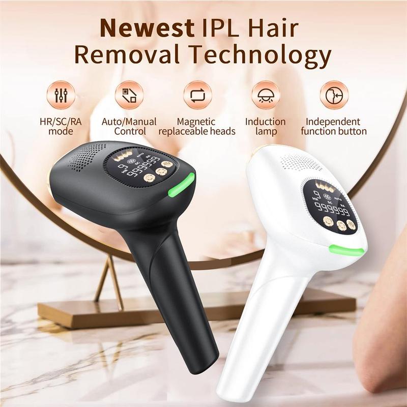 3 in 1 Hair Removal Machine, 1 Box Portable  Laser Hair Removal Machine with 2 Counts Magnetic Suction Replacement Head, Home and Salon Use Hair Removal Tool