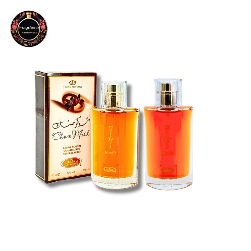 AL REHAB 2 Pcs  Combo Set CHOCO MUSK EAU DE PARFUM NATURAL SPRAY 1.65FL.OZ