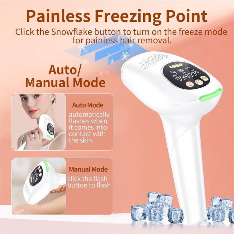 3 in 1 Hair Removal Machine, 1 Box Portable  Laser Hair Removal Machine with 2 Counts Magnetic Suction Replacement Head, Home and Salon Use Hair Removal Tool