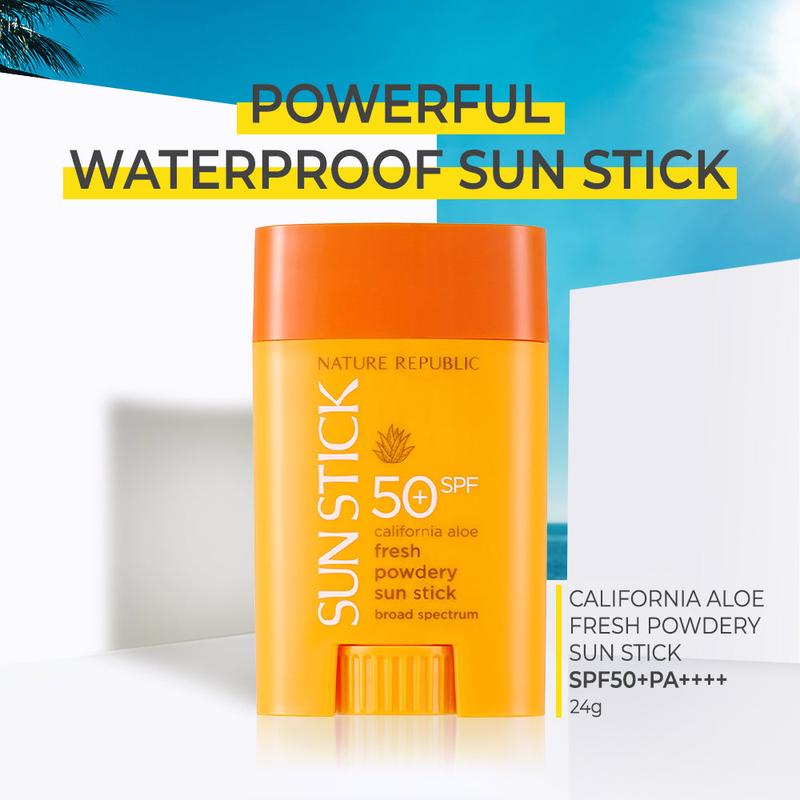 NATURE REPUBLIC - California Aloe Fresh Sun Stick SPF50+ PA++++ |  Sunscreen Stick for Face   - Korean Scincare - Facial Skincare -  Korean Sunscreen Compact Uv Skin Repair Comfort sunscreen skincare uv