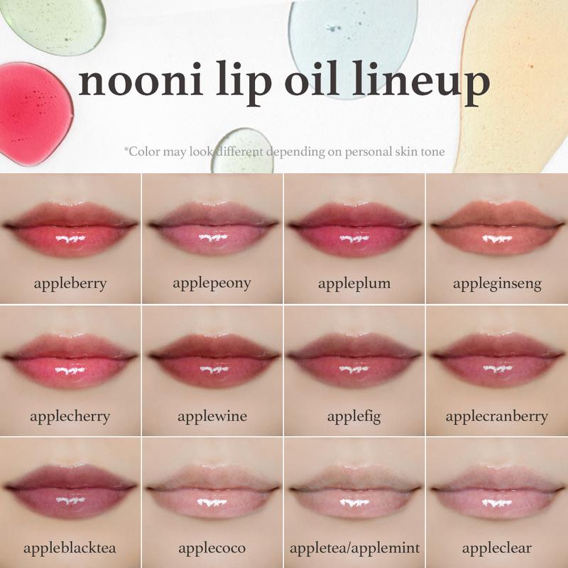 DUOS Nooni Korean Apple Lip Oil + Lip Stain Duo | Tinting & Long Lasting, Moisturizing Lip Care Hydrate Lipgloss Makeup Lipstick Moisturize Lipstick Moisturize