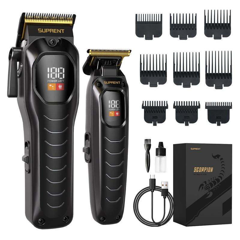 [SUPRENT PRO The Black Scorpion] Hair Cutting Kit for Family & Barbers clipper hair trimmer barber kit  haircut clippers sets professional barber clippers -Rechargeable USB-C  barber Trimmer - Hair Trimmer for Men with IPX7 Waterproof Wet Dry Hair Remover