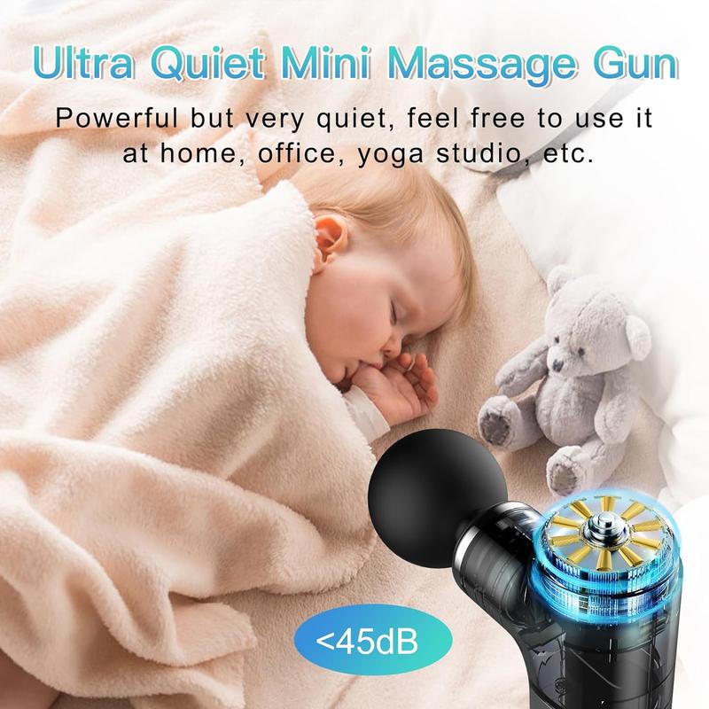 Black Friday Deal  Mini Massage Gun, Portable Massage Gun for Deep Tissue Muscle, Handheld Small Massage Gun, Compact Powerful Massager with Case for Travel, Athletes,Office Gifts electric massagegun Plug Relaxing