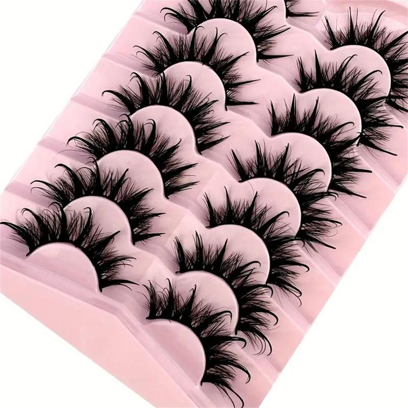 Fluffy False Eyelashes, 7 Pairs Wispy Cat Eye Look Faux Cluster Lashes, Natural Curling Eye Makeup Lashes Clusters, Eyelashes Extensions, Music Festival Makeup, Cosmetic Gift