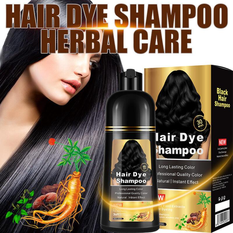 Hair Dye Shampoo 3 in 1 Instant Hair Color + 100% Grey Coverage - Herbal Ingredients, Gentle and Nourishing Formula, Long-lasting Shine, Easy to Use, Perfect for All Hair Types Haircare