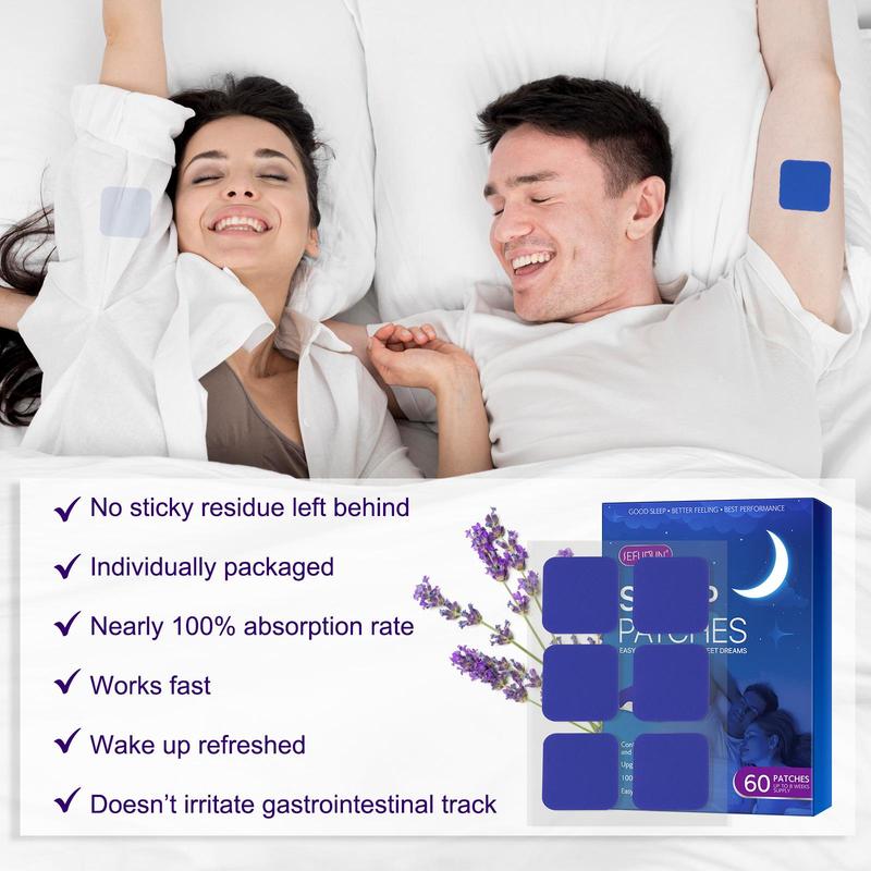 Sleep Patches, 60pcs box Natural Ingredients Sleeping Patches, Easy Overnight Application, Sleep Well and Have Sweet Dreams, Christmas Gift