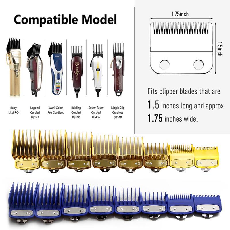 Professional Hair Clipper Comb Set, 8 Counts set Mixed Size Electric Hair Clipper Limited Comb Set, Personal Care Accessories, Clippers for Men, Christmas Gift