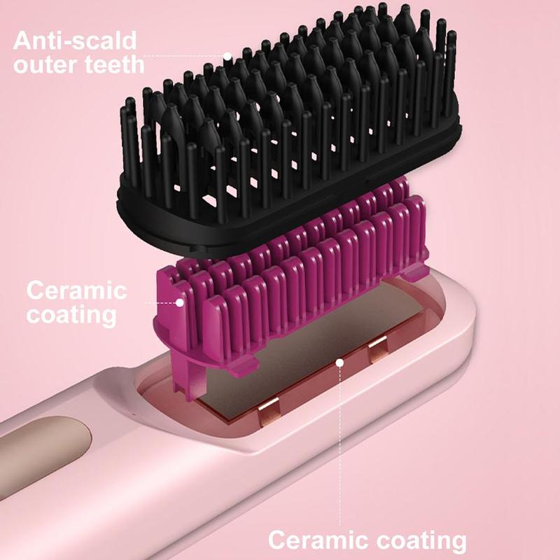 Portable Hair Straightening Comb, 1 Box Rechargeable Hair Straightener, Hair Styling Tool for Women & Girls for Home & Salon Use, Winter & New Year Gift