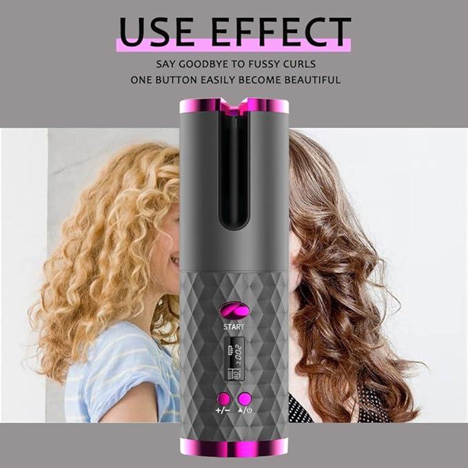 Automatic Hair Curler, Automatic Curling Iron, 6 Temperature Adjustable, Ceramic Barrel Wave Rod, Fast Heating Curling Wand for Long and Short Hair