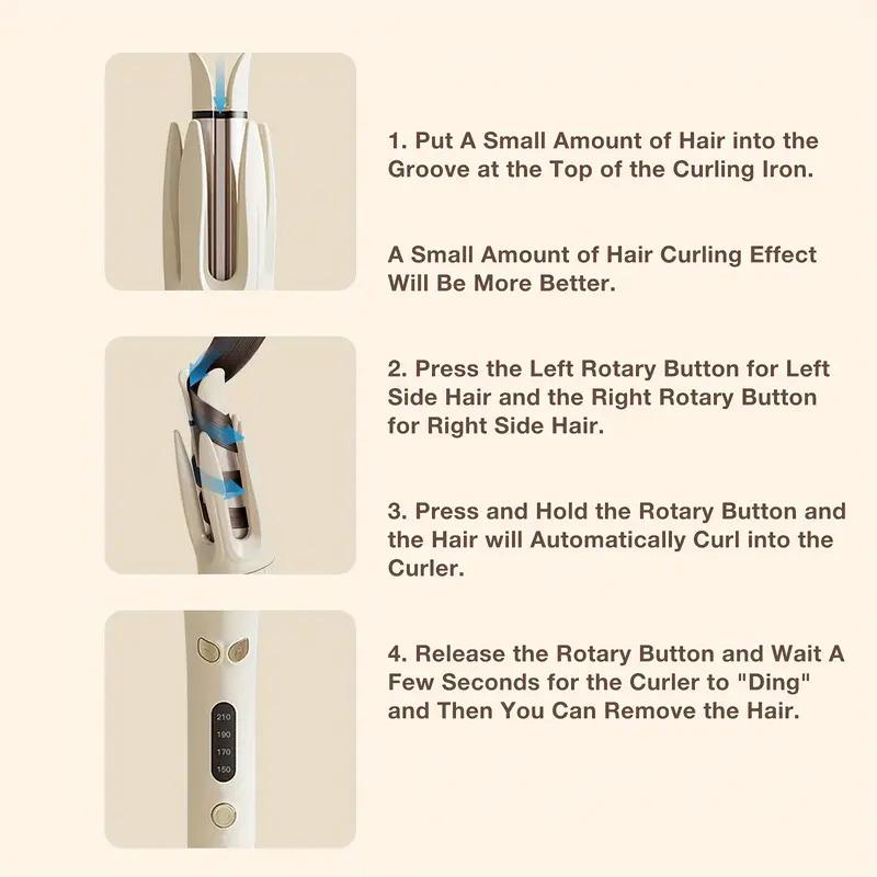 Automatic Hair Curling lron, 28mm Hair CurlerNegative lon Automatic Hair Hair Curl Wand, 4Modes Temperatures Curling lron for Women,Hair Styling Tools for Home, Back To School, HairCurler Plug Comfort automatic curlingbar